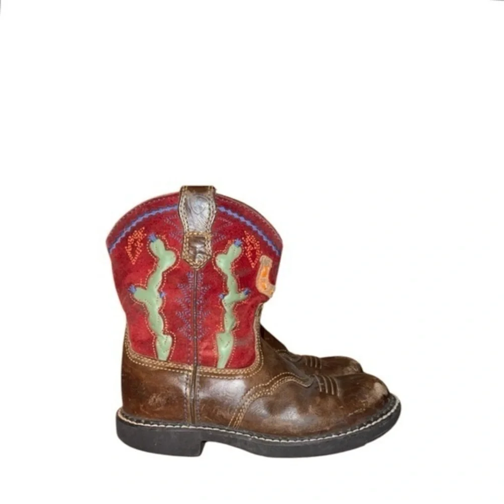 Ariat Cactus Suede Leather Multicolored‎ Kids Unisex Western Boots 13